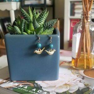 2 for $12 - Cute Gold Tone Bird Earrings